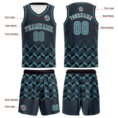 Benutzerdefinierter Preußisches Blau Basketball Jersey Uniform Anzug gedruckt Ihr Logo Name Nummer