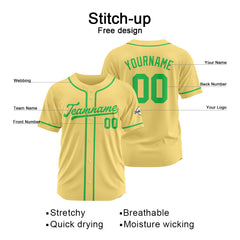 Benutzerdefinierte Authentisch Baseball-Trikot Gold-Grün