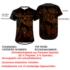 Benutzerdefiniert Braun Schwarz Personalisierter Baseball Jersey mit Farbverlauf Team Uniform mit Namen und Nummer