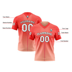 Benutzerdefinierte Rot Rosa Reversibel Fußball Trikot Personalisierte Gradient Fußball Shirts für Männer gedruckt Team Name Nummer Logo