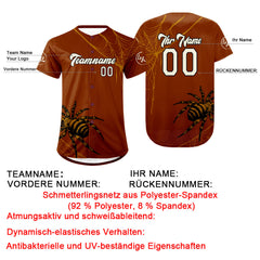Benutzerdefiniert Braun Weiß Personalisierter Baseball Jersey mit Farbverlauf Team Uniform mit Namen und Nummer