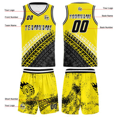Benutzerdefinierter Gelb Basketball Jersey Uniform Anzug gedruckt Ihr Logo Name Nummer