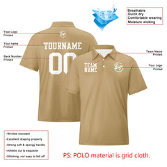 Benutzerdefinierte Khaki Weiß Fußball Polo-Shirts Fügen Sie Ihr Einzigartiges hinzu Logo/Name/Nummer