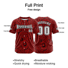 Benutzerdefiniert Rot Baseball Uniformen Drucken für Jungs Mädchen und Kinder Machen Ihr Team Mehr Vielfältig