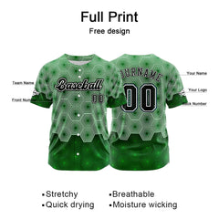 Benutzerdefiniert Grün Baseball Uniformen Drucken für Jungs Mädchen und Kinder Machen Ihr Team Mehr Vielfältig