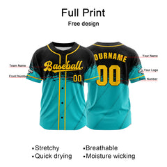 Benutzerdefiniert Teal Baseball Uniformen Drucken für Jungs Mädchen und Kinder Machen Ihr Team Mehr Vielfältig