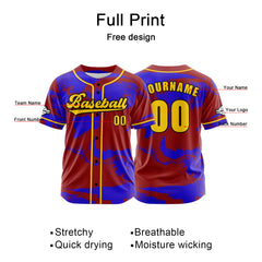 Benutzerdefiniert Rot Baseball Uniformen Drucken für Jungs Mädchen und Kinder Machen Ihr Team Mehr Vielfältig