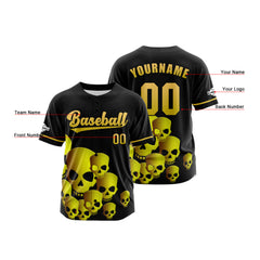 Benutzerdefiniert Schwarz Gelb Baseball Uniformen Drucken für Jungs Mädchen und Kinder Machen Ihr Team Mehr Vielfältig