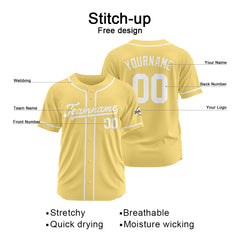 Benutzerdefinierte Authentisch Baseball-Trikot Gold-Weiß