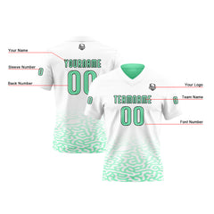 Benutzerdefinierte Weiß Grün Reversibel Fußball Trikot Personalisierte Gradient Fußball Shirts für Männer gedruckt Team Name Nummer Logo