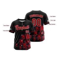 Benutzerdefiniert Schwarz Rot Baseball Uniformen Drucken für Jungs Mädchen und Kinder Machen Ihr Team Mehr Vielfältig