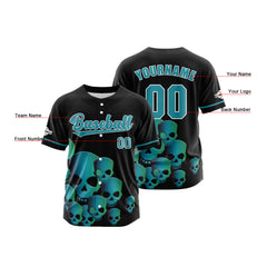 Benutzerdefiniert Schwarz Aqua Baseball Uniformen Drucken für Jungs Mädchen und Kinder Machen Ihr Team Mehr Vielfältig
