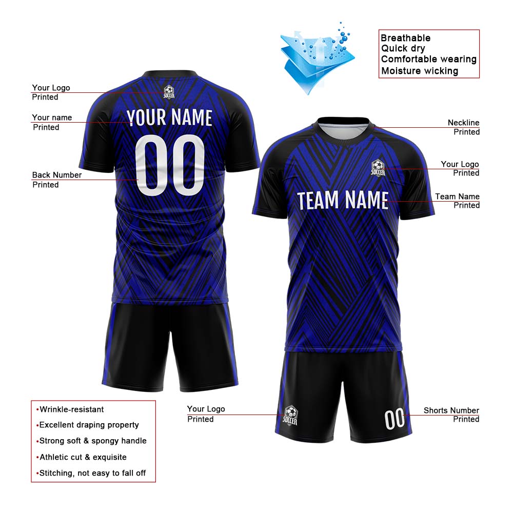 Benutzerdefinierte Fußballuniform Jersey Kinder Erwachsene Personalisiertes Set Jersey Shirt