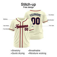 Benutzerdefinierte Authentisch Baseball-Trikot Creme Netz