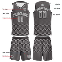 Benutzerdefinierter Grau Basketball Jersey Uniform Anzug gedruckt Ihr Logo Name Nummer