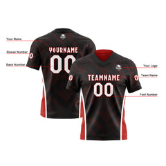 Benutzerdefinierte Schwarz Rot Reversibel Fußball Trikot Personalisierte Gradient Fußball Shirts für Männer gedruckt Team Name Nummer Logo