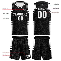 Benutzerdefinierte Schwarz Reversible Basketball Jersey Personalisierte Print Name Nummer Logo
