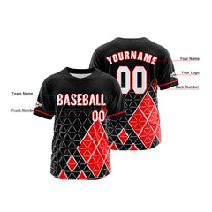 Benutzerdefiniert Schwarz Rot Baseball Uniformen Drucken für Jungs Mädchen und Kinder Machen Ihr Team Mehr Vielfältig