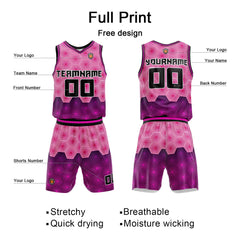 Benutzerdefinierter Rose Basketball Jersey Uniform Anzug gedruckt Ihr Logo Name Nummer