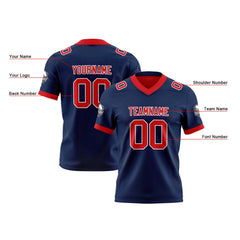 Benutzerdefinierte Marine Rot Reversibel Genäht Fußball Trikot Personalisierte Fußball Shirts für Männer gedruckt Team Name Nummer Logo