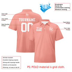 Benutzerdefinierte Fleisch Rosa Weiß Fußball Polo-Shirts Fügen Sie Ihr Einzigartiges hinzu Logo/Name/Nummer