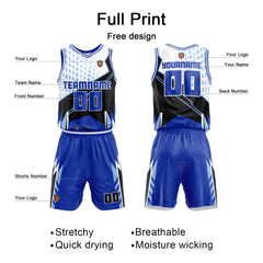 Benutzerdefinierter Royal Basketball Jersey Uniform Anzug gedruckt Ihr Logo Name Nummer