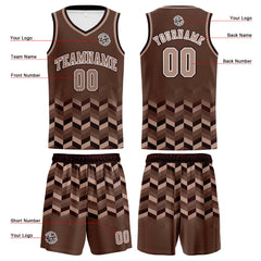 Benutzerdefinierter Braun Basketball Jersey Uniform Anzug gedruckt Ihr Logo Name Nummer