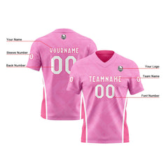 Benutzerdefinierte Rosa Reversibel Fußball Trikot Personalisierte Gradient Fußball Shirts für Männer gedruckt Team Name Nummer Logo