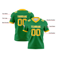 Benutzerdefinierte Grün Gelb Fußball Trikots Personalisierter Name Nummer Logo