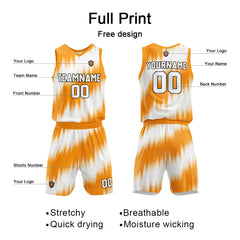 Benutzerdefinierte Orange Reversible Basketball Jersey Personalisierte Name Nummernlogo drucken