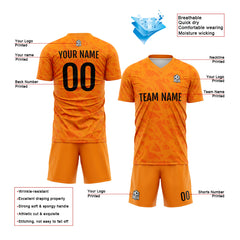Benutzerdefinierte Orange Fußball Trikots für Männer Frauen Personalisierte Fußball Uniformen für Erwachsene und Kind