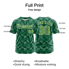 Benutzerdefiniert Grün Baseball Uniformen Drucken für Jungs Mädchen und Kinder Machen Ihr Team Mehr Vielfältig