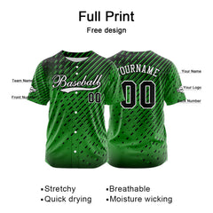 Benutzerdefiniert Grün Baseball Uniformen Drucken für Jungs Mädchen und Kinder Machen Ihr Team Mehr Vielfältig