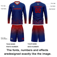 Kundenspezifisches Rot Dunkelblau Basketball Fußball Schießen langes T-Shirt für Erwachsene und Kinder