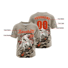 Benutzerdefiniert Beige Baseball Uniformen Drucken für Jungs Mädchen und Kinder Machen Ihr Team Mehr Vielfältig