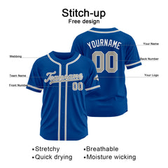 Benutzerdefinierte Authentisch Baseball-Trikot Royal Netz