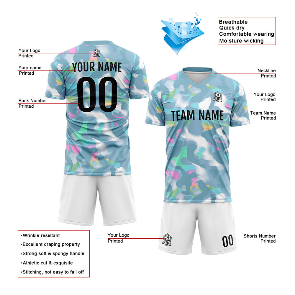 Benutzerdefinierte Fußballuniform Jersey Kinder Erwachsene Personalisiertes Set Jersey Shirt