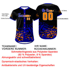 Benutzerdefiniert Schwarz Blau Personalisierter Baseball Jersey mit Farbverlauf Team Uniform mit Namen und Nummer