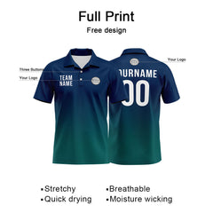 Benutzerdefinierte Marine Grün Fußball Polo-Shirts Fügen Sie Ihr Einzigartiges hinzu Logo/Name/Nummer