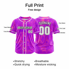 Benutzerdefinierte Baseball Jersey Personalisierte Baseball Shirt genäht und Druck Rose&Pink