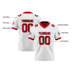 Benutzerdefinierte Weiß Rot Reversibel Genäht Fußball Trikot Personalisierte Fußball Shirts für Männer gedruckt Team Name Nummer Logo