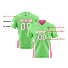 Benutzerdefinierte Grün Rosa Reversibel Fußball Trikot Personalisierte Gradient Fußball Shirts für Männer gedruckt Team Name Nummer Logo