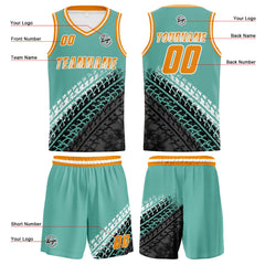 Benutzerdefinierter Teal Basketball Jersey Uniform Anzug gedruckt Ihr Logo Name Nummer