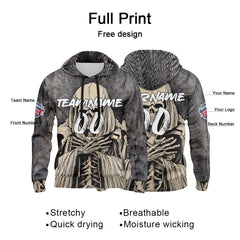 Benutzerdefinierter Sweatshirt-Hoodie für Mann, Frau, Mädchen, Junge. Drucken Sie Ihr Logo, Ihren Namen und Ihre Nummer Pastor Skelett