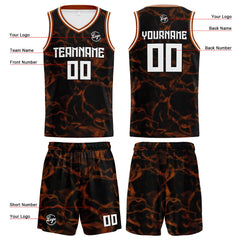 Benutzerdefinierter Schwarz Braun Basketball Jersey Uniform Anzug gedruckt Ihr Logo Name Nummer