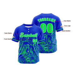 Benutzerdefiniert Blau Grün Baseball Uniformen Drucken für Jungs Mädchen und Kinder Machen Ihr Team Mehr Vielfältig