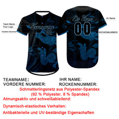 Benutzerdefiniert Blau Schwarz Personalisierter Baseball Jersey mit Farbverlauf Team Uniform mit Namen und Nummer