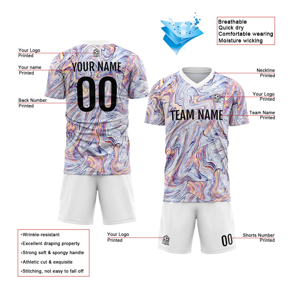 Benutzerdefinierte Fußballuniform Jersey Kinder Erwachsene Personalisiertes Set Jersey Shirt