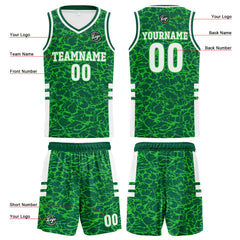 Benutzerdefinierte Grün Reversible Basketball Jersey Personalisierte Print Name Nummer Logo