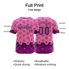 Benutzerdefiniert Rosa Baseball Uniformen Drucken für Jungs Mädchen und Kinder Machen Ihr Team Mehr Vielfältig
